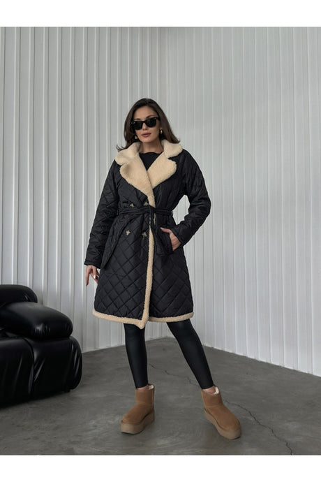 White Quilted Fur Coat 938067