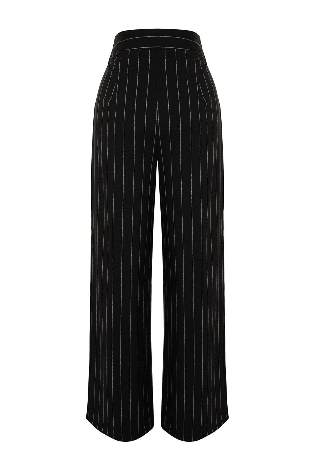 Grey Wide Leg/wide Leg Sim Detailed Woven Striped Pants Twoss23pl00223