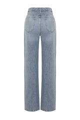 Blue-gray Low Waist Wide Leg Jeans Twoss24je00060