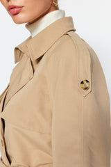 Beige Oversize Wide Cut Belted Trench Coat Twoaw24tr00011