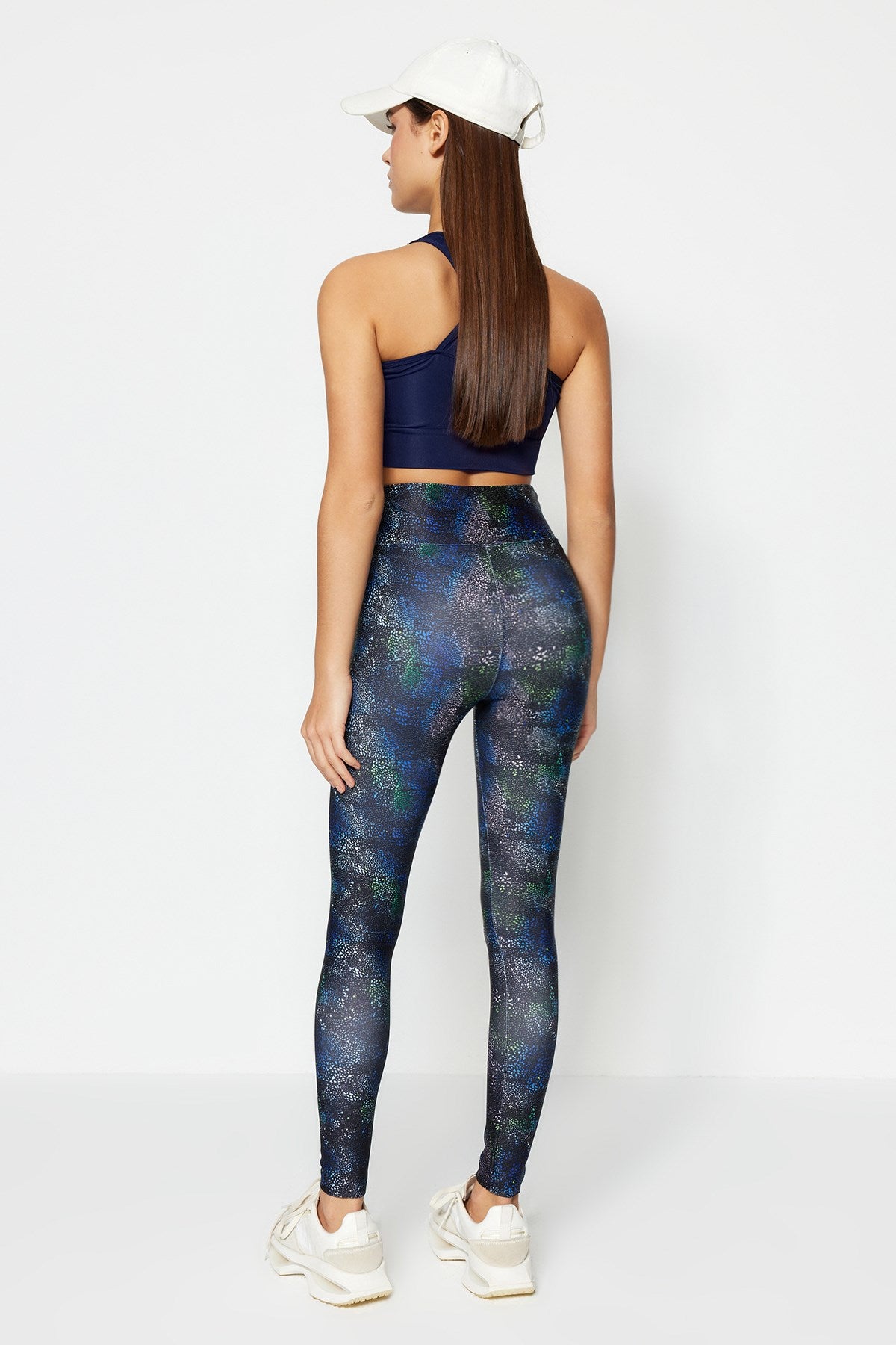 Dark Gray Booster Print Full Length Sports Leggings Twoss20ta0089