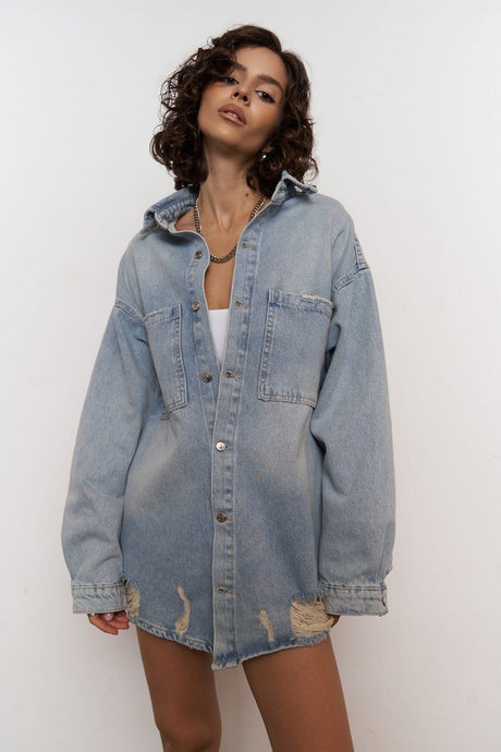 Astra Blue Oversize Unisex Jean Jacket 2273