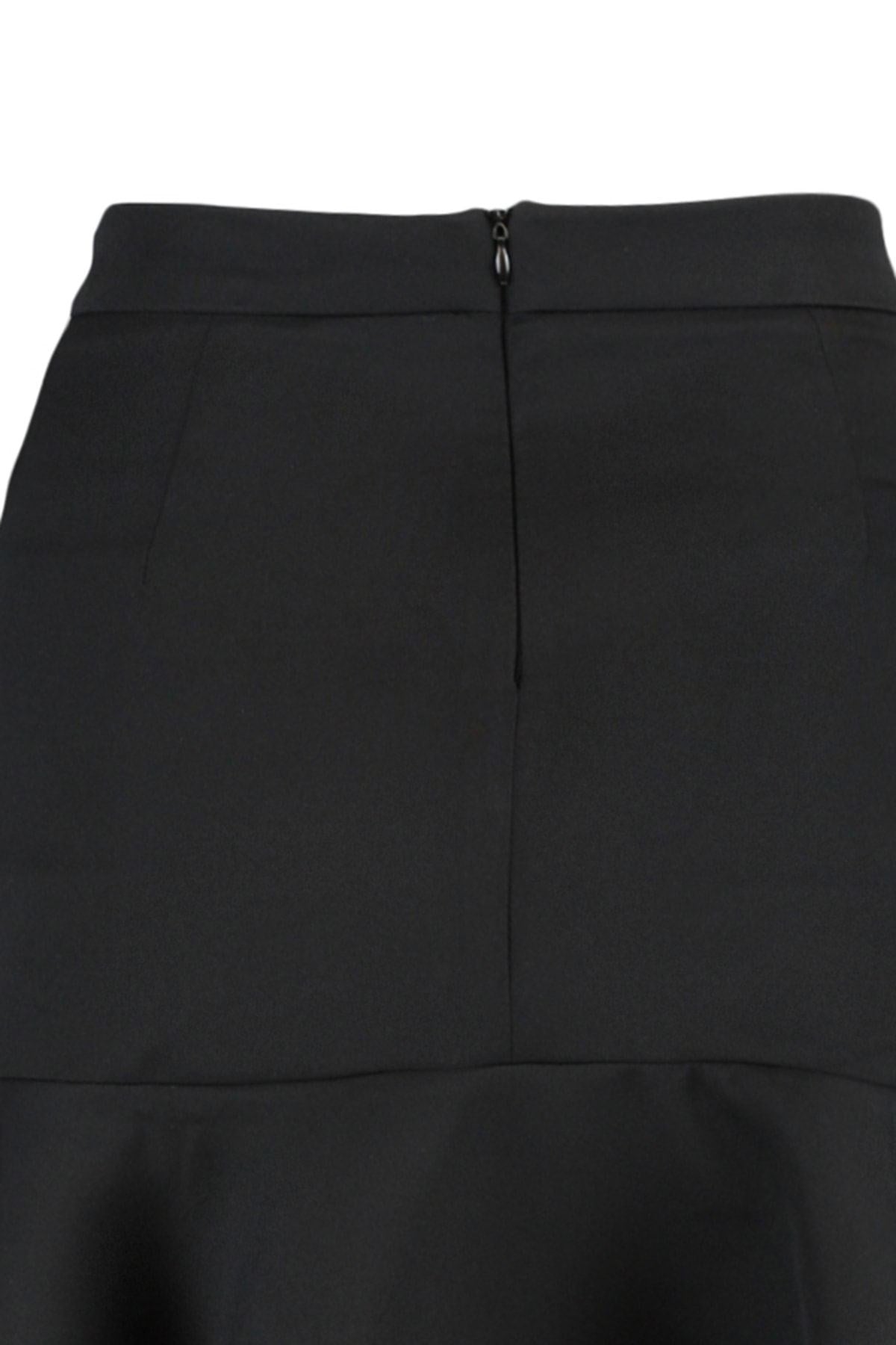 Black Skirt With Flounce Mini Woven Skirt Twoaw20et0617