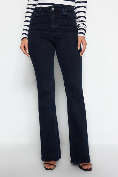 Night Blue High Waist Flare Jeans Twoaw24je00072