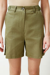 Khaki Cargo Pocket Woven Shorts Twoss24sr00068