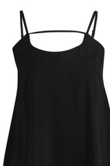 Black Casual Cut Halter Neckline Detailed Mini Woven Dress Twoss22el00594