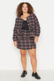 Plaid Pattern Tweed Skirt Tbbaw23az00025