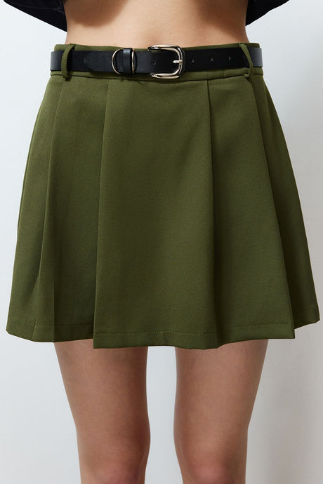 Khaki Waistband Woven Shorts Twoss24sr00050