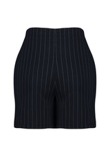 Black Smart Striped Mini High Waist Knitted Shorts Skirt Twoss23sr00076