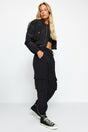 Black Cargo Pocket Woven Pants Twoaw24pl00234