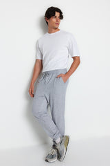 Black Men's Basic Oversize Fit Sweatpants Sweatpants Tmnaw22ea0160