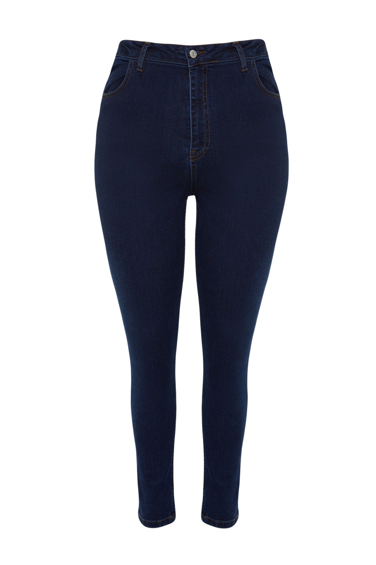 Dark Blue High Waist Flexible Skinny Jeans Tbbss22je0075