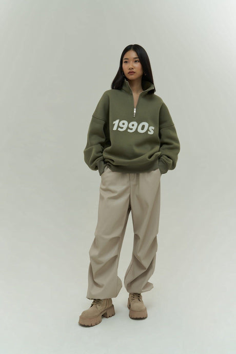 Vintage 1990 Soft Khaki Oversize Sweatshirt 2439