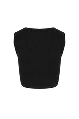 Women's Black Cotton Crop Blouse Lg-oz335-akt