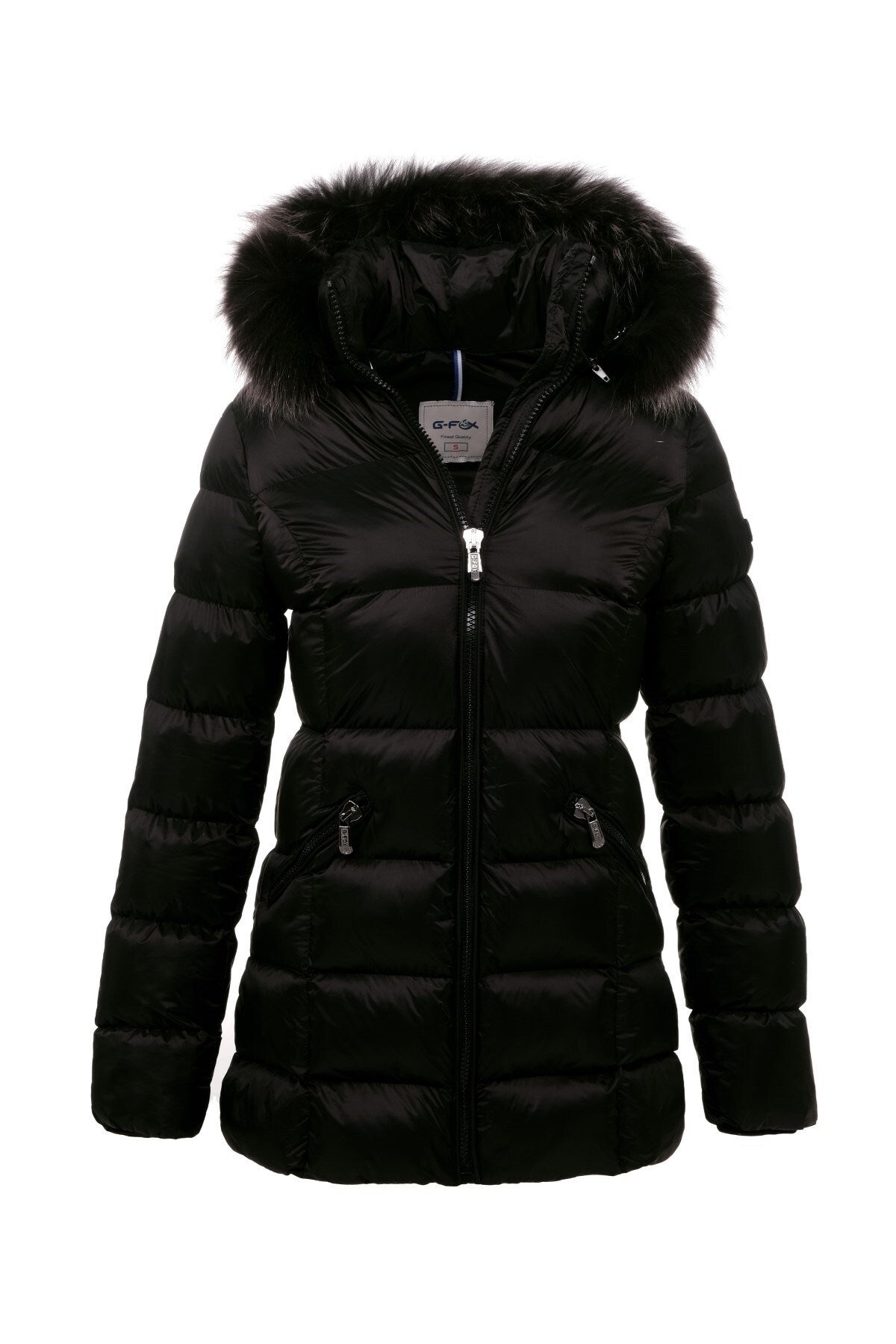 Women's Long Removable Fur Hooded Padded Windproof Water Repellent Inflatable Coat 8651 Gfx8651