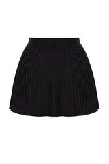 Premium Black Micro Pleated 2 Layer Inside Shorts Pocket Tennis Knitted Sports Shorts Skirt Thmss24s