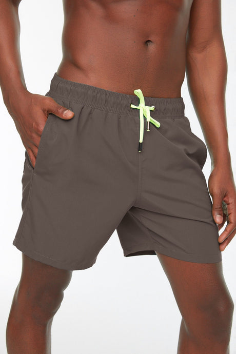 Green Men's Basic Standard Size Swimsuit Marine Shorts Tmnss20ds0023