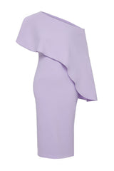 Lilac Single Sleeve Stylish Evening Dress Tprss24el00118