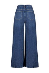 Blue More Sustainable Seam Detailed High Waist Wide Leg Jeans Twoss24je00116