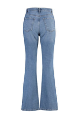 Blue Ripped Detailed High Waist Flare Jeans Twoss22je0440