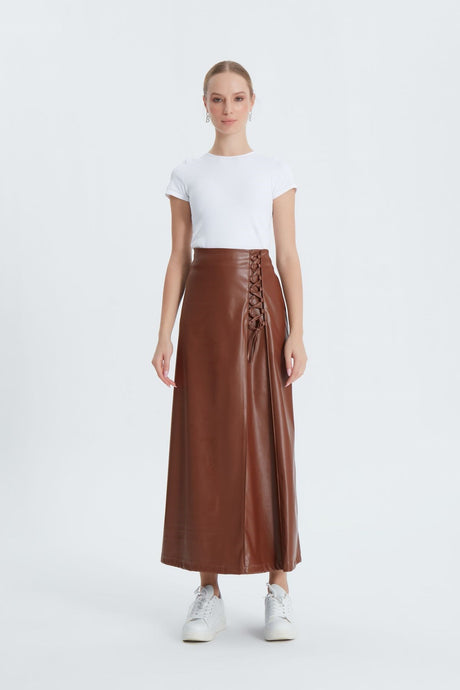 Black Linea Leather Skirt Lnadretk