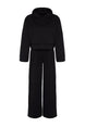 Navy Blue Wide Pattern Wide Leg Knitted Tracksuit Twoss21em0026