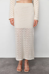 Stone Midi Lined Open/perforated Knitwear Skirt Twoss24et00048