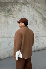 Double Sided Brown Teddy Coat Flaw-223-022-002