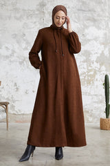 Levina Hidden Patted Abaya - Anthracite Ms00tz6002