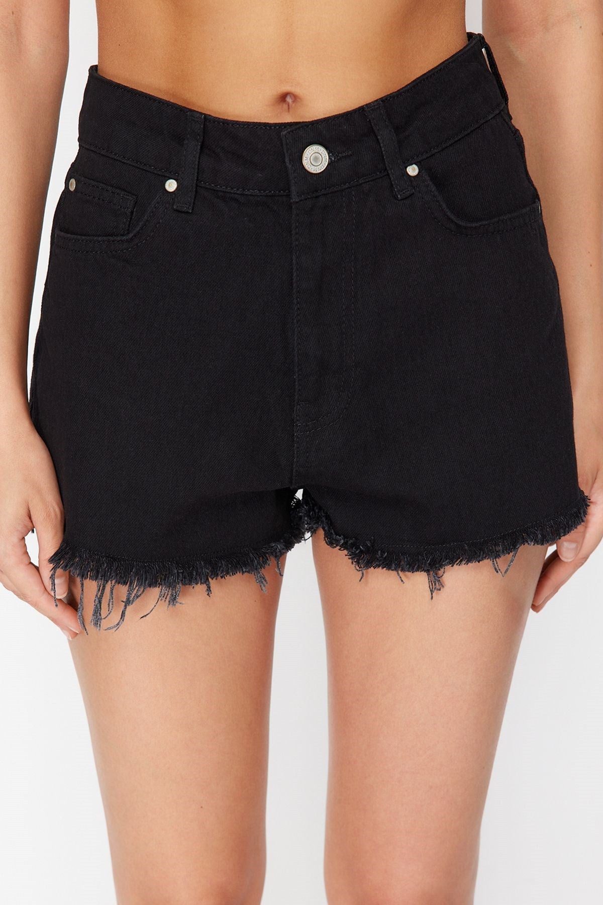 Ecru Denim Embroidered Denim Shorts & Bermuda Tbess24sr00007