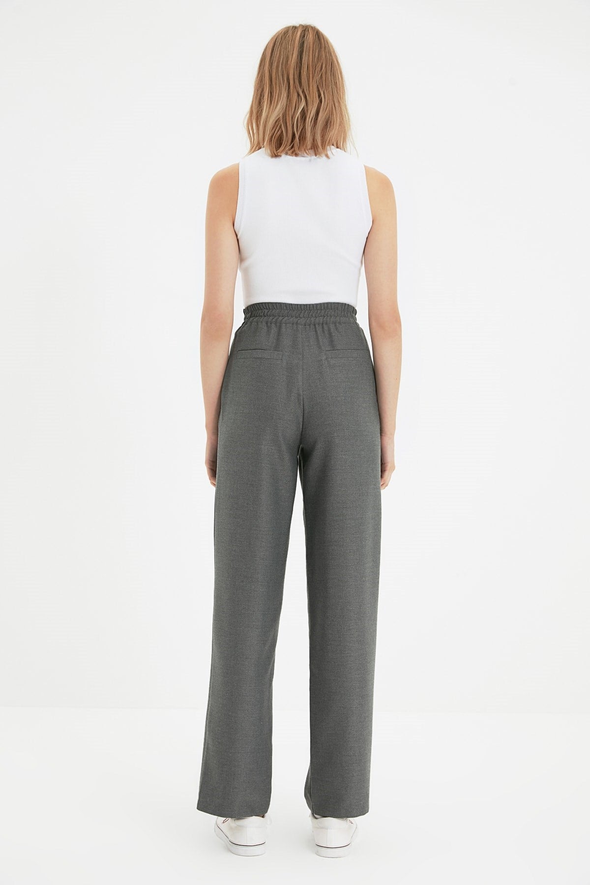 Grey Straight/straight Cut Woven Pants Twoaw22pl0321