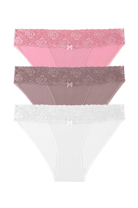 3 Pack Lace Cotton Slip Panties St0047601