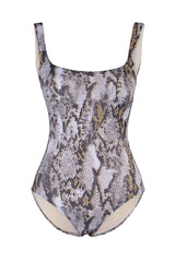 Animal Print Square Neck Regular Swimsuit Tbess23ma00111