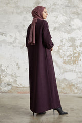 Levina Hidden Patted Abaya - Anthracite Ms00tz6002