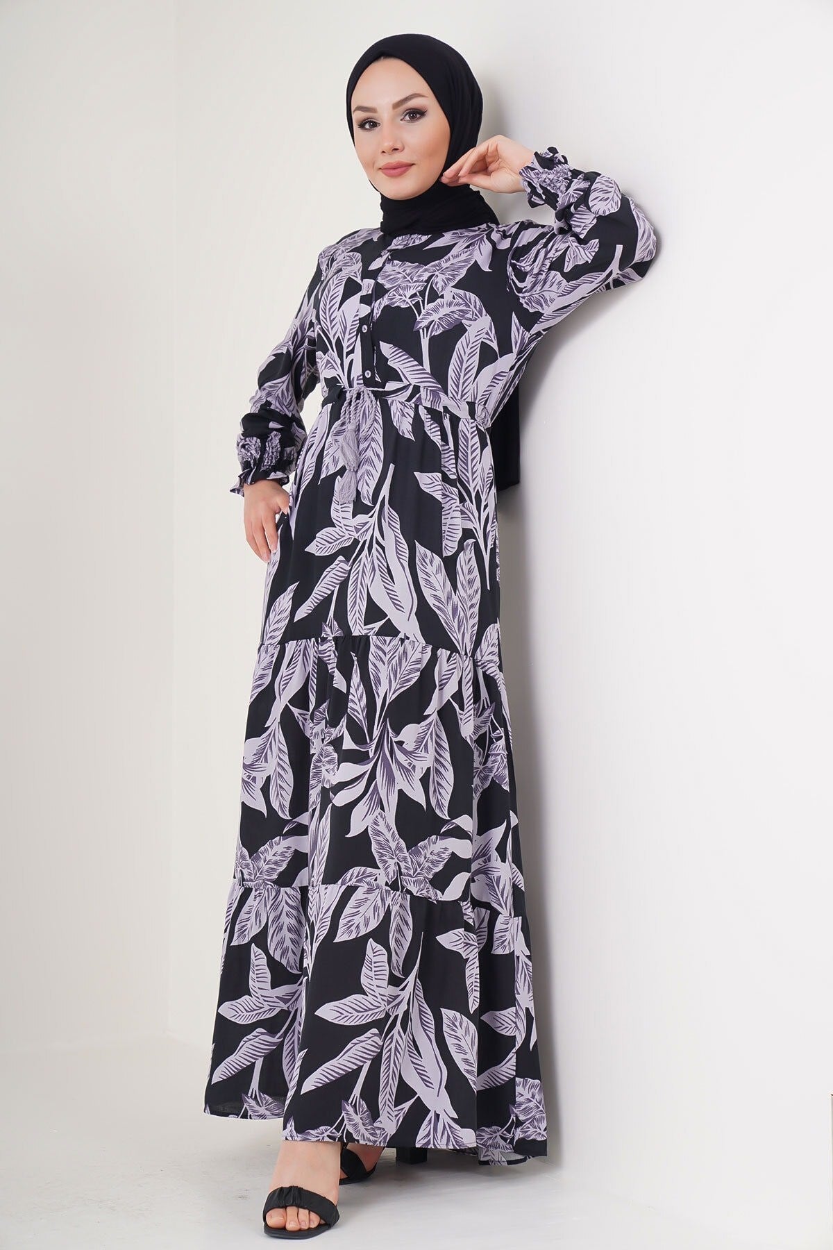 2145 Patterned Burkini Dress - Red 2145bgd19