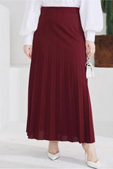 Women's Burgundy Waist Elastic Pillow Skirt T 702 23yetktr0702