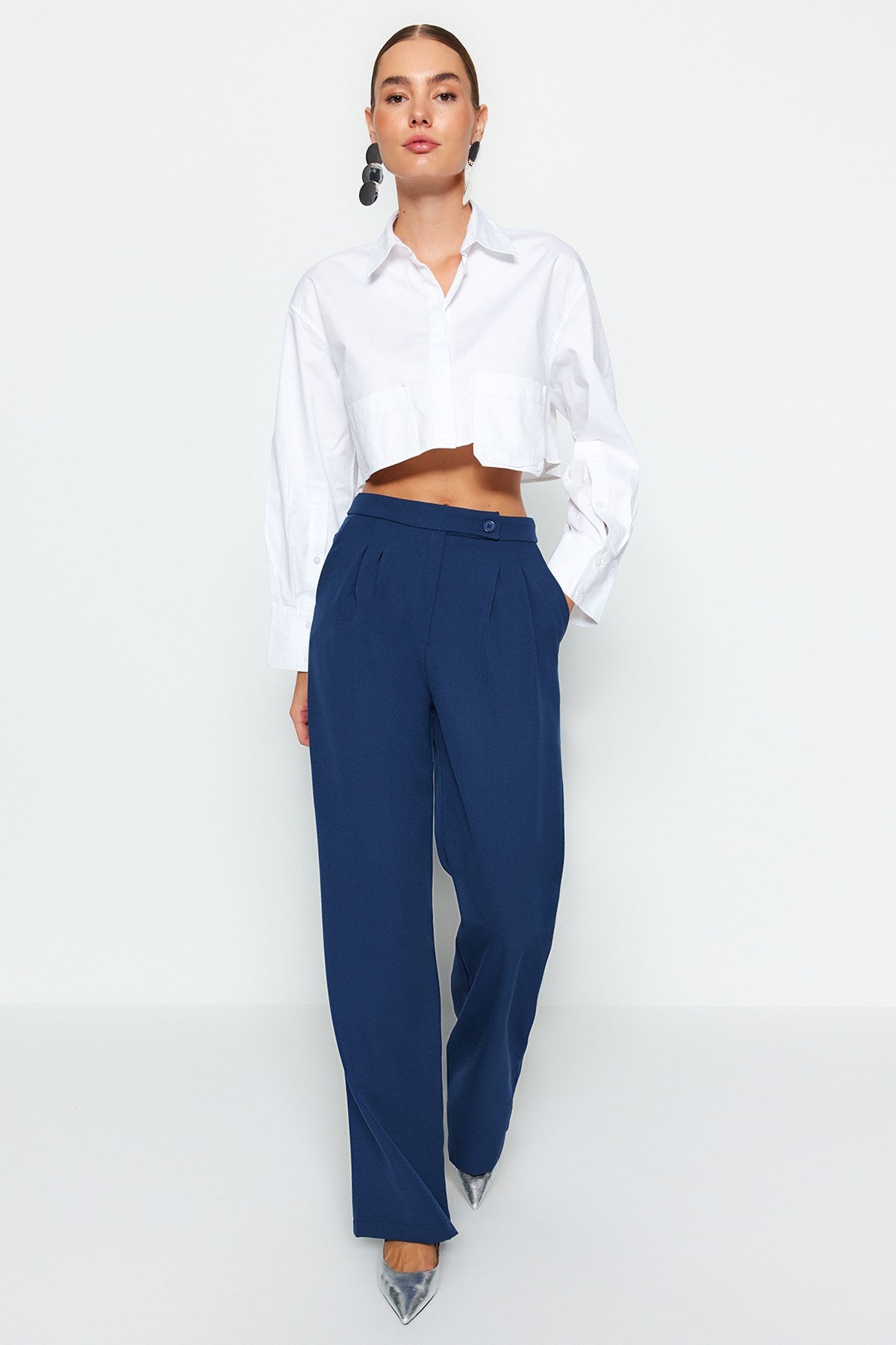 Oil Wide Leg Wide Leg High Waist Woven Pants Twoaw22pl0066