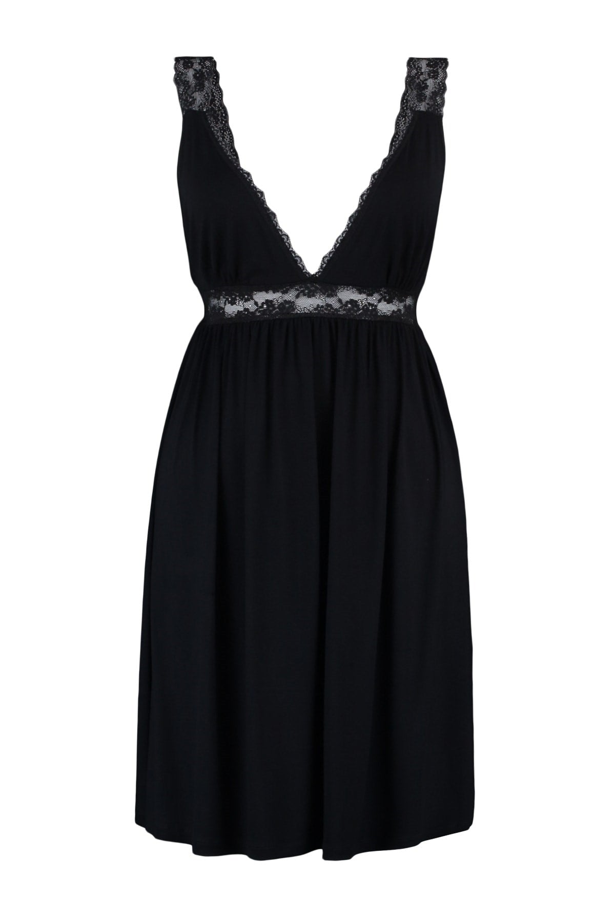 Black Viscose Knitted Nightgown Tbbaw23ch00000