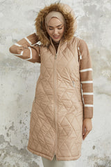 Elora Quilted Inflatable Vest - White Ms00an1974