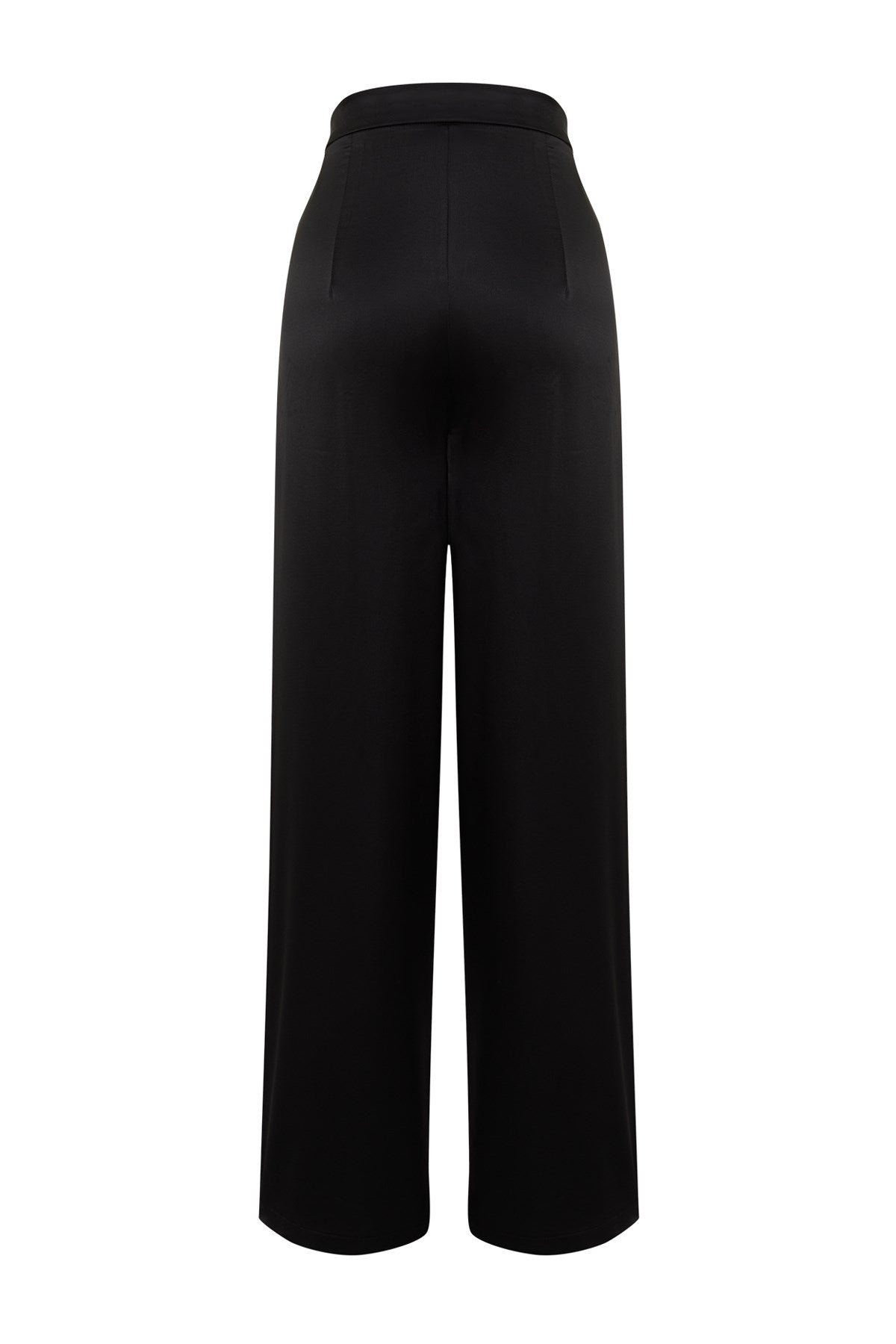 Black Loose Leg Satin Pants Tprss24pl00005