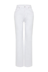 White High Waist Wide Leg Jeans Twoss24je00140