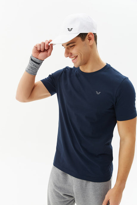 Black Men's Crew Neck 100% Cotton Solid Color Short Sleeve Basic Casual And Sports T-shirt 8766 Tb21