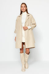 Beige Water Repellent Long Trench Coat Twoaw24tr00019