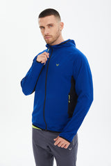 Men's Navy Blue Hooded Training Running Zipper Tracksuit Top Sports Jacket 0727 Tb23ml06s0727-1