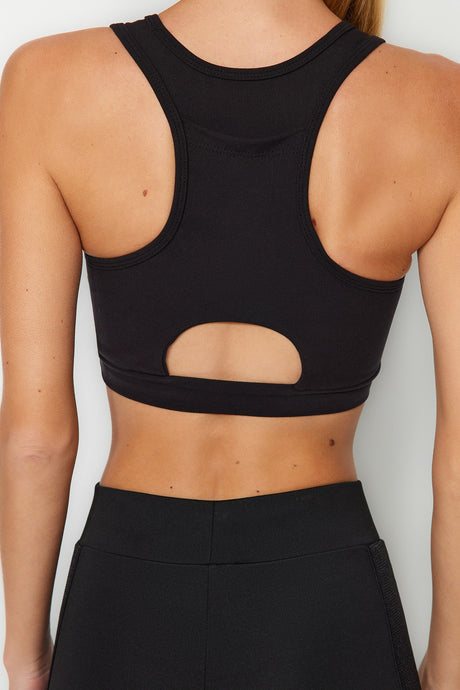 White Mid Support/shaping Back Pocket Detailed Sports Bra Thmaw24ss00003