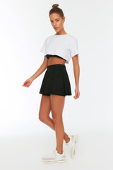 Black 2 Layer Sports Shorts Skirt Twoss22sr00067