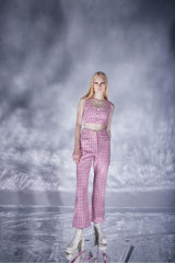 Spanish Cut Tweed Tweed Pants Pink Hlfw24-00030