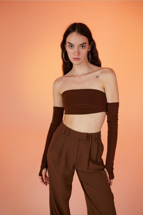 Palazzo Cut High Waist Palasia Pants Brown Hlpalasiapantolon