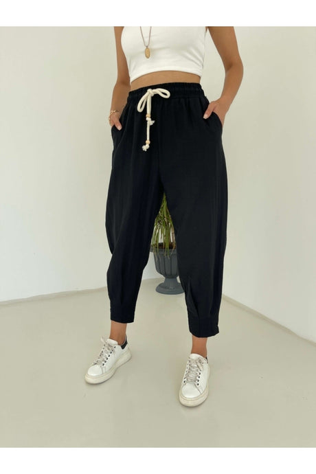 Black Leg Pleated Pants 50455-t