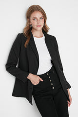 Anthracite Regular Lined Button Detailed Woven Blazer Jacket Twoaw21ce0264